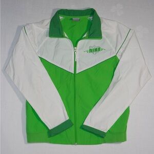Vintage 90s/2000s Nike Green & White Colorblock Track Jacket - L